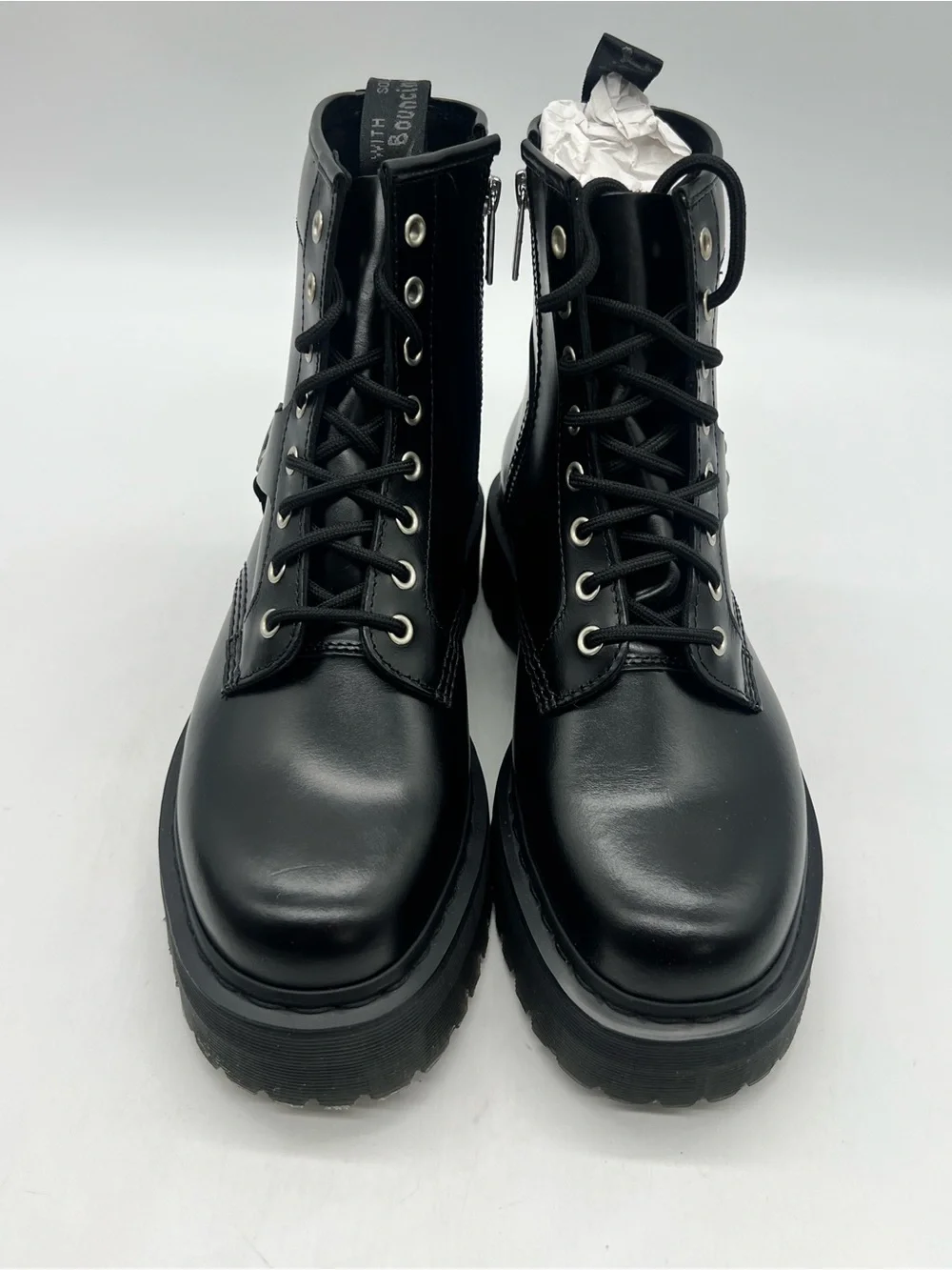 Dr. Martens 1460 Quad Harness Men’s Sz 10 Black Leather Platform Ankle Boots.